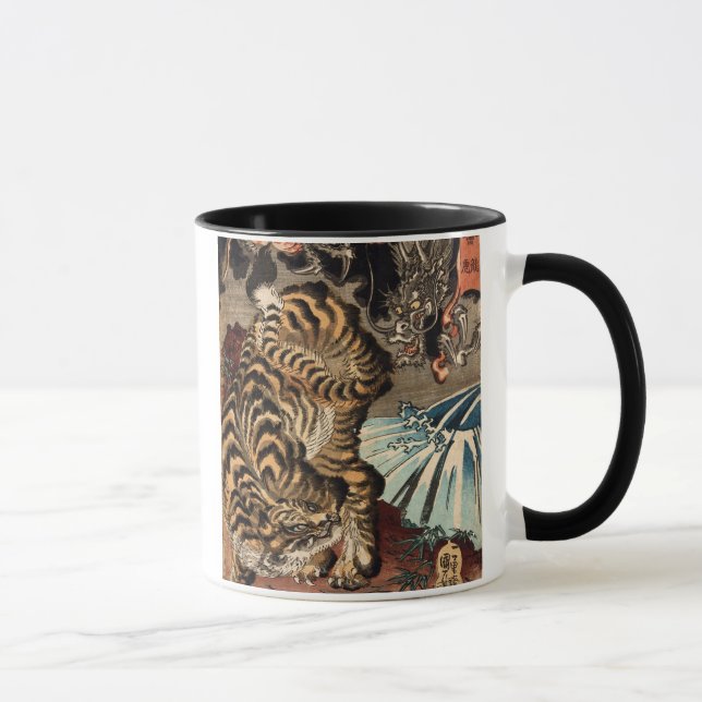 龍虎, 国芳tiger & drake, Kuniyoshi, Ukiyo-e Mugg (Höger)