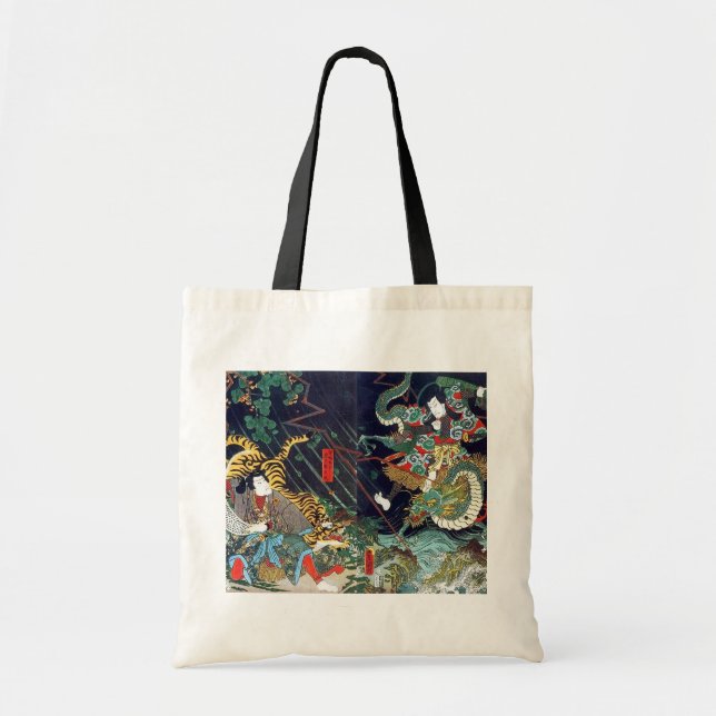 龍虎, 豊国drake & tiger, Toyokuni, Ukiyo-e Tygkasse (Framsidan)