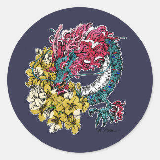 龍 Dragon Ryuu Sticker #2 Runt Klistermärke