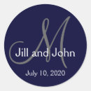 Sök efter wedding monogram runda klistermärken Bröllopestrister