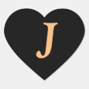 Sök efter monogram heart klistermärken Svart