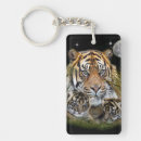 Sök efter tiger rektangulär nyckelringar Natur