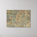 Sök efter värld karta canvastryck Gammal