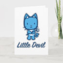 Sök efter djävulen tecknad vykort Katt