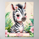 Sök efter zebra och rosor posters Baby flicka