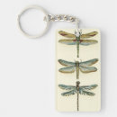 Sök efter kräm rektangulär nyckelringar Dragonfly
