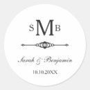 Sök efter monogram bröllop klistermärken Tidlös