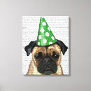 Sök efter party canvastryck Pug