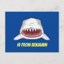 Sök efter hajen tecknad vykort För alla