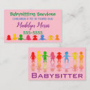 Sök efter barnvakt visitkort Babysitter