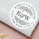 Sök efter wedding monogram runda klistermärken Bröllopsdekaler