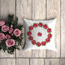 Sök efter broderade blommor kuddar Rosa