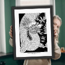Sök efter drakar posters Drakonillustration
