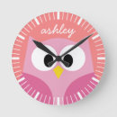 Sök efter rosa uggla klockor Tecknad