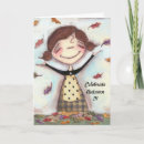 Sök efter höst löv kort Flicka