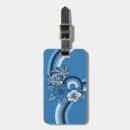 Sök efter retro luggage tags Handflatan träd