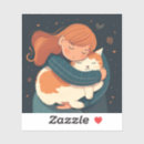 Sök efter tecknad katt klistermärken Flicka