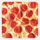 Sök efter pizza fyrkantiga klistermärken Pepperoni