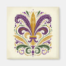 Sök efter lila fleur de lis magneter Mardi gras