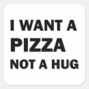 Sök efter pizza fyrkantiga klistermärken I kärlek pizza