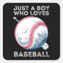 Sök efter baseball fyrkantiga klistermärken Pojke