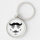 Sök efter mustache runda nyckelringar Svart