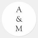 Sök efter wedding monogram runda klistermärken Minimalistisk
