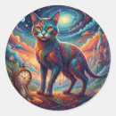 Sök efter surrealism klistermärken Katt