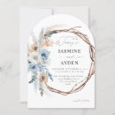 Sök efter boho blue blommigt bröllop inbjudningar Modern