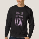 Sök efter fiska för flickor tröjor Bara