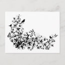 Sök efter abstrakt fågel vykort Blomma