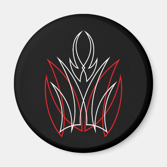 0001 Pinstripe Rojo & Blanco Magnet (Framsidan)