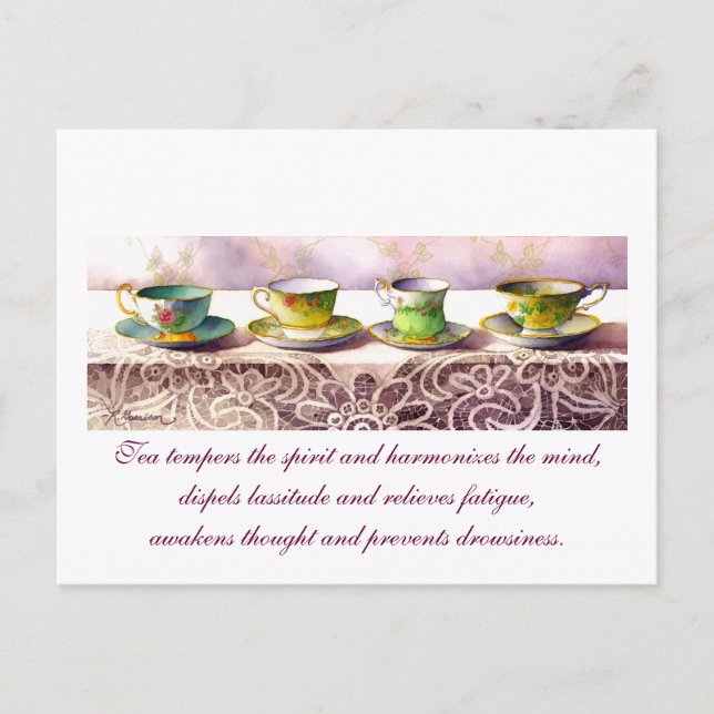 0001 Raden över Tekopp Lu Yu-vykort Vykort (Framsida)