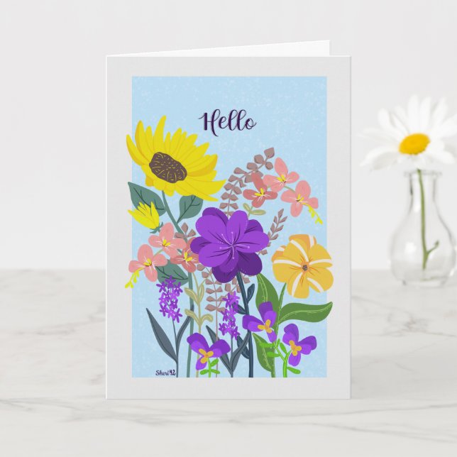 0008 Hej Bouquet Kort (Liten växt)
