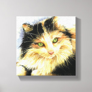 0010 Calico Cat Canvastryck