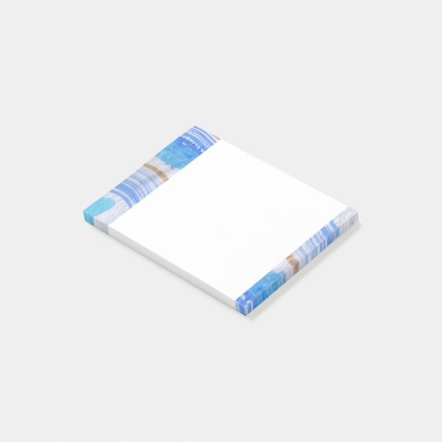0016A Abstrakt Blues Post-it Block (Vinklad)