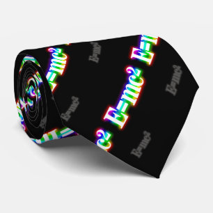 (001: 06) Färgrik glödande E=mc2 - svart Tie Slips