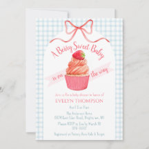 001 Himmelblå Berry Söt Jordgubb Baby Shower