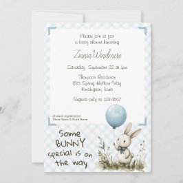 001 Himmelblå • Särskild kanin Baby Shower Inbjudningar