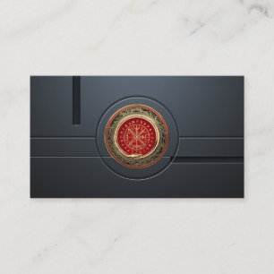 [001] Vegvisir - Guld Viking Magic Runic Compass Visitkort