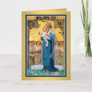 0026 Virgin Mary Greeting Card med dikt Kort