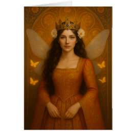 002_A fairy princess in burnt orange. Hälsningskort