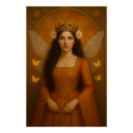 002_A fairy princess in burnt orange. Perfect Poster