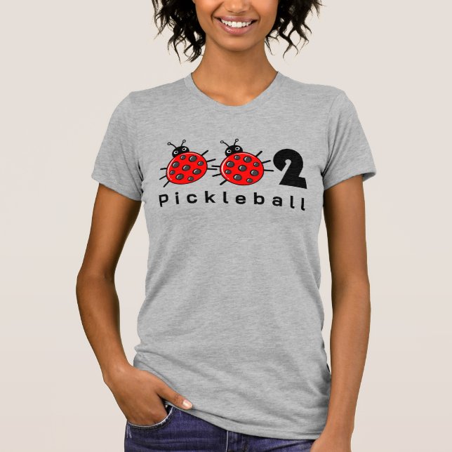 🐞 002, anpassningsbar, Cute pickleball ladybird T Shirt (Framsida)