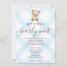 002 Cerulean Blå Teddybjörn Gingham Bebis Bebisfes