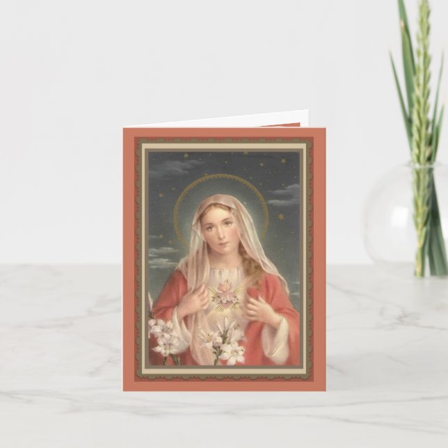0034 Omakulerat hjärta av Mary Greeting Card Kort (Framsida)