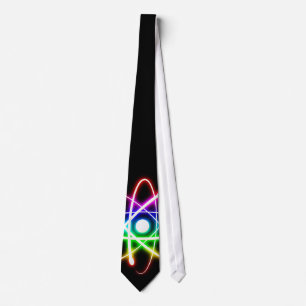 (003: 04) Färgrika glödande Atoms - svart Tie Slips