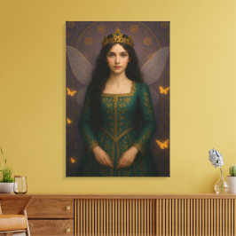 003_A fairy princess in emerald green. Canvastryck