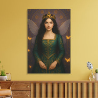 003_A fairy princess in emerald green. Canvastryck