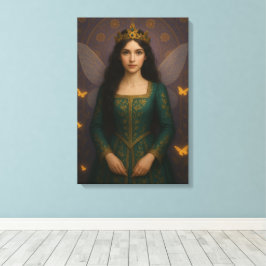 003_A fairy princess in emerald green. Canvastryck